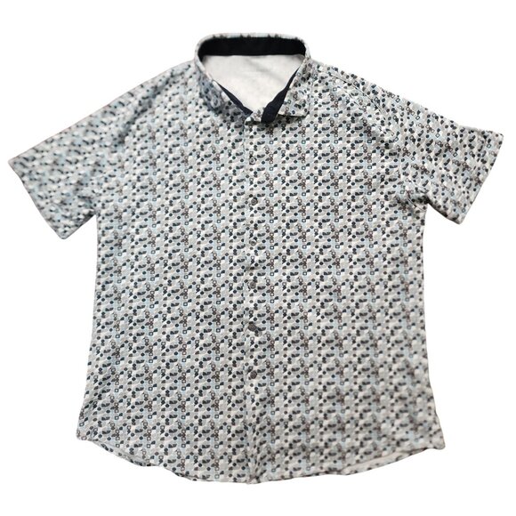 Modern English Men's Shirt Size M Multicolor Short Sleeve Button Up - Picture 2 of 12